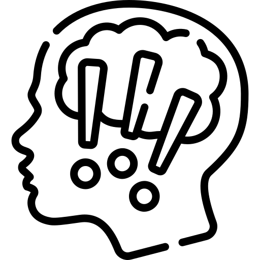Ilustración de una cabeza echando humo representando el estrés.